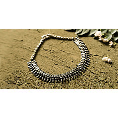 धरा ✽ Antique Finish White Metal ✽ Necklace { 33 }